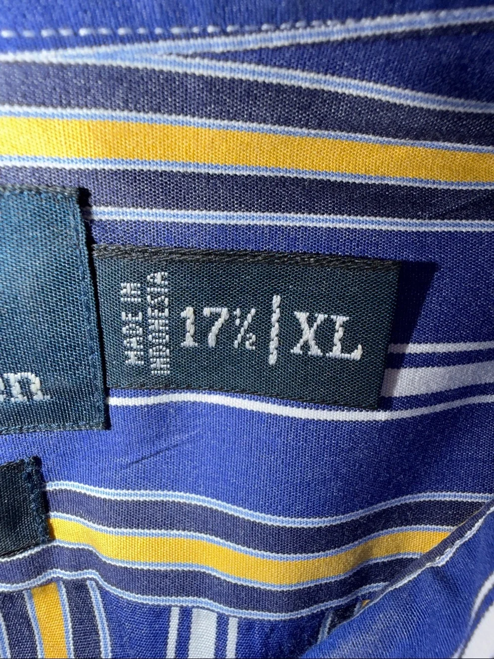Polo by Ralph Lauren Blue & Yellow Striped Men's Dress Shirt